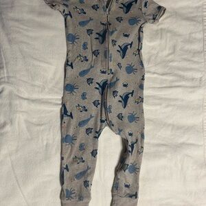 Blue Whale Print Kids One Piece